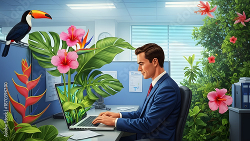 Surreal Office Jungle