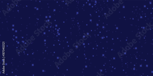 Digital glowing pixels matrix pattern on dark blue background. Abstract backdrop of glittering dots for FinTech presentation, blockchain or data scientist concept. Vector illustration.