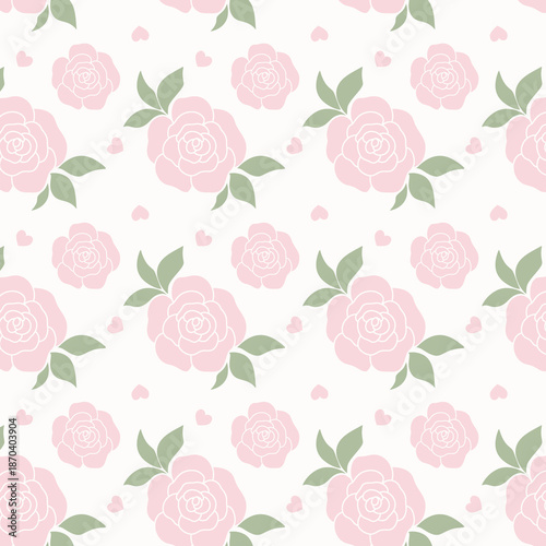 seamless pattern with pink roses