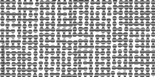 Set of background with black liquid connected circle dots. Metaballs pattern on white. abstract geometric shapes