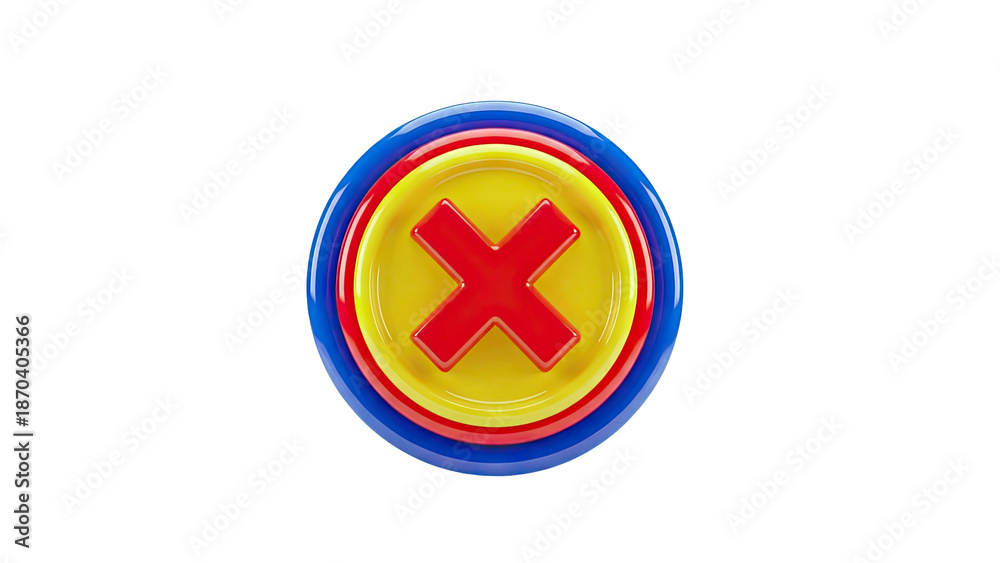 Obraz premium 3D Red Cross Symbol on Concentric Circles