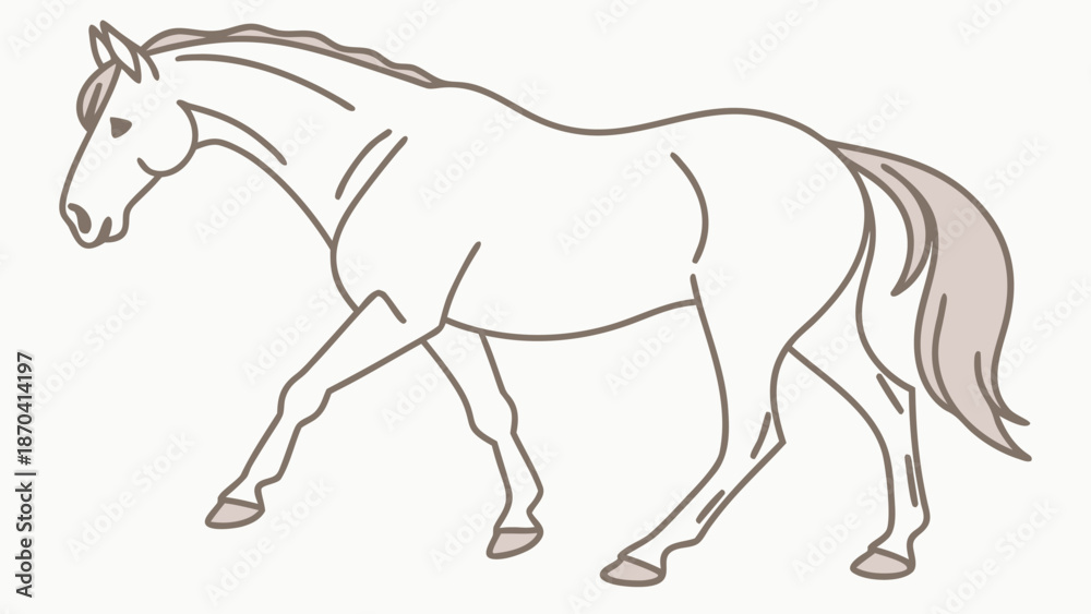 Fototapeta premium Majestic horse in motion with flowing mane and tail