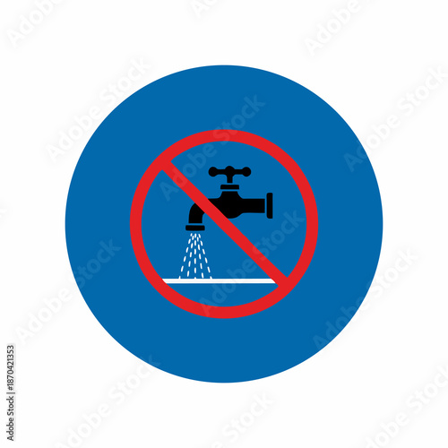 vector icon prohibiting turning off the tap when not in use