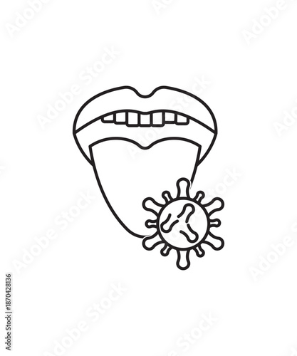 mouth infection icon, vector best line icon.