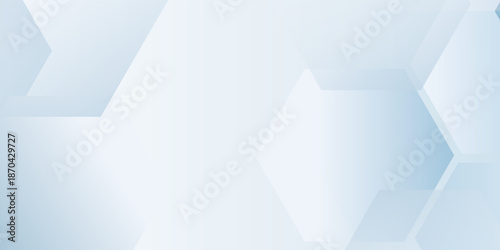 Elegant abstract 3D render featuring a geometric hexagonal pattern in soft white and light blue tones with a modern aesthetic