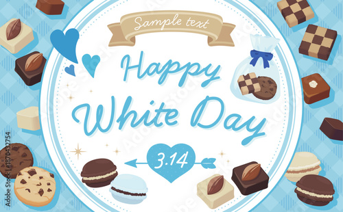 ホワイトデーフレーム_丸フレーム_スイーツ_横