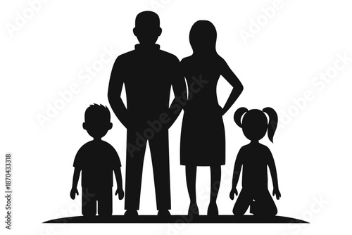 silhouettes of family