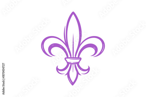  Hand drawn Mardi Gras Fleur de lis heraldic symbol sketch carnival Doodle illustration design 