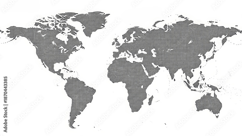 Naklejka premium A professional world map vector illustration featuring global continents from Europe and America to Asia and Australia on a clean background for travel, geography, and business design