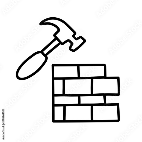 Labor day supplies outline on white background