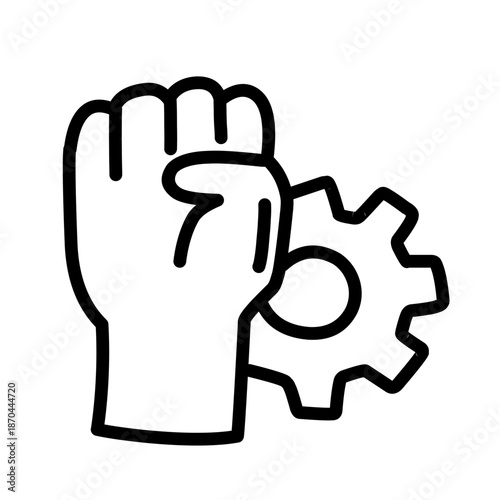 Labor day supplies outline on white background