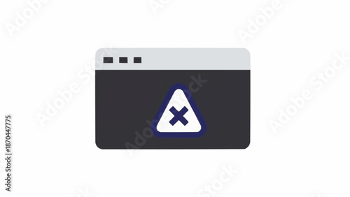 Warning sign on computer screen.