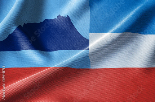 Slika na platnu State flag of Sabah Malaysia representing east Malaysia identity on waving fabric background