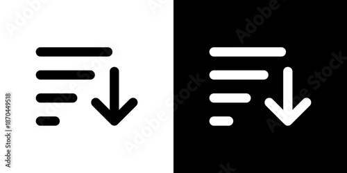 下矢印の降順ソートアイコン（ベクター）