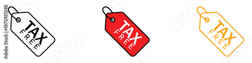 Tax free product tag icon vector. savings and exemption from value added tax symbol. vector illustration.