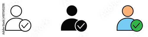 Profile check icon vector. successful profile authentication and approval symbol. vector illustration.