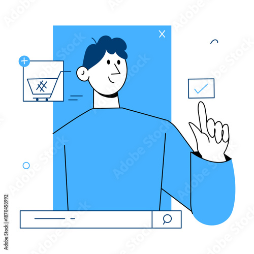 A drawing style illustration representing a customer journey