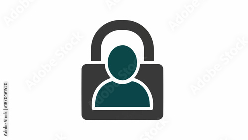 Padlock with silhouette of a person.