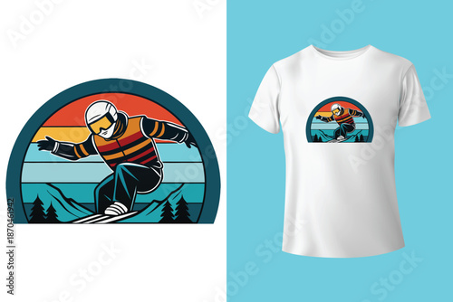 Snowboarder Action Silhouette Vector Illustration