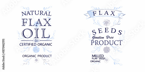 Natural flax oil and seeds products with organic certification details