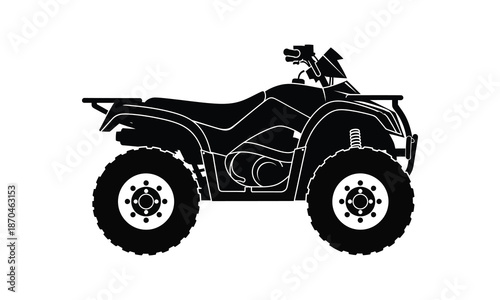 All terrain vehicle quad bike silhouette for offroad sports design