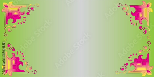 Red and green gradient background with copy space and rectangle ornament. Suitable for backdrop and business card