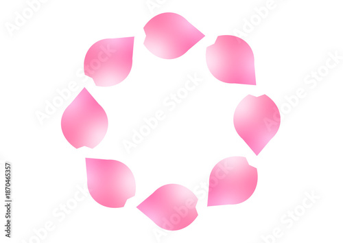 桜の花びら　春アイコン　満開の桜　SNSアイキャッチ　ロゴマークイラスト　合格・入学　白背景