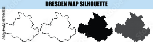 Dresden map silhouette set, creative collection of dresden map shapes for travel and political designs