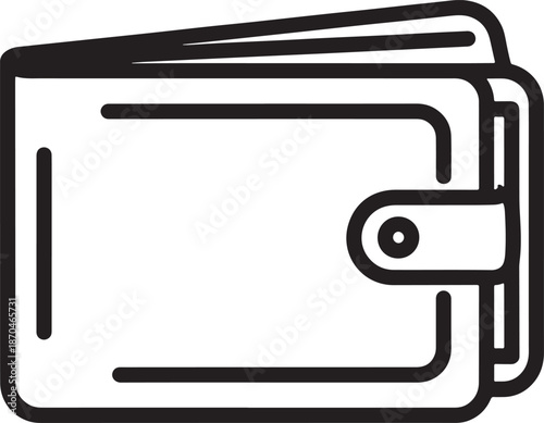 Minimalist wallet icon in flat design Vector