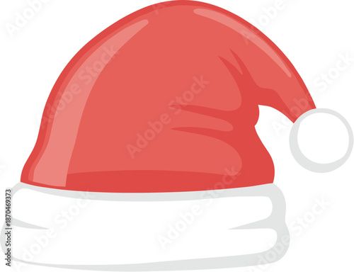 Simple Cartoon Style Santa Claus Hat Icon Festive Illustration