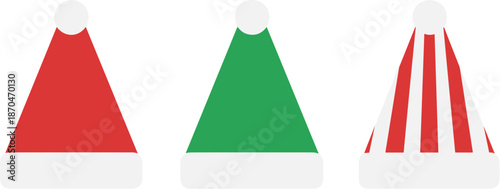 Flat Simple Holiday Santa Hat Festive Celebration Season Element