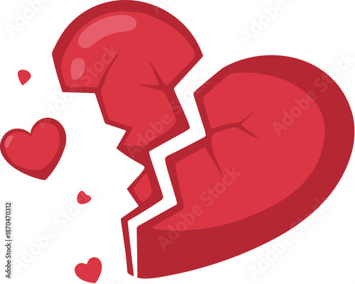 Detailed Flat Style Broken Heart Symbol of Sadness Relationship Icon