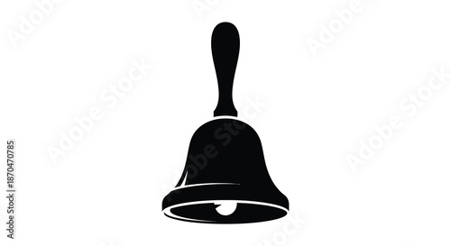 A striking black silhouette of a classic handbell providing a simple yet elegant visual representation silhouette