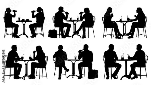 People sitting at tables drinking and socializing in a relaxed, casual environment from various viewpoints