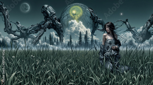 woman in the forest