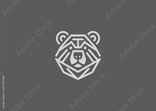 A simple bear design with minimal shapes and clear form, symbolizing strength, protection, confidence, calm power, and reliability