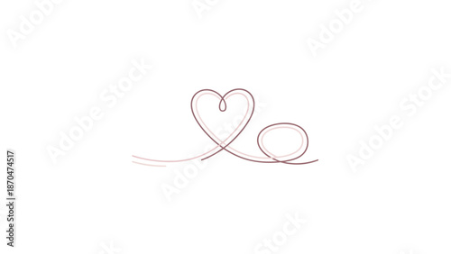  illustration shows a heart line drawing on white background