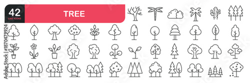 Set of line icons related to farm, field, nature, farmer, agricultural, harvest, plant, growth. Outline icons collection. Editable stroke. Vector illustration