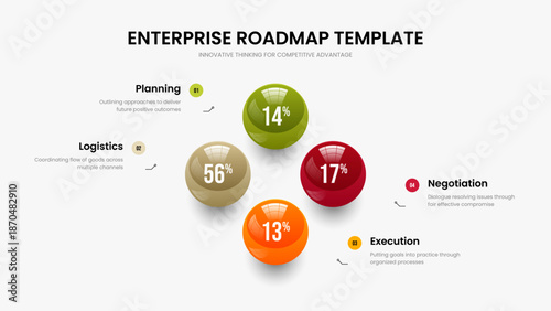 Service Launch Slideshow Design Vector Illustration. Simple Profile 4 Step Graph Frame Layout. Market Introduction Four Element Diagram Presentation Template.