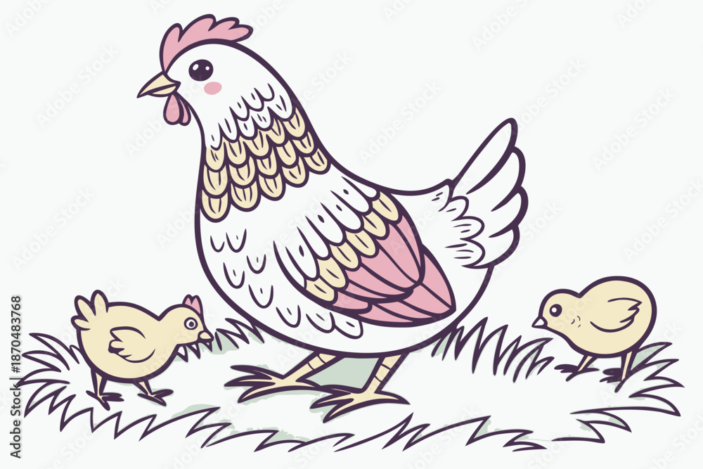 Obraz premium Hen and chicks