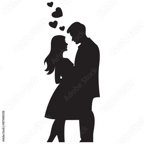 Bride and groom icon. A loving couple vector for valentine's day. Man and woman, couple celebrates a   wedding invitation or Valentine's Day design.
