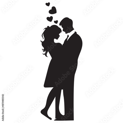 Bride and groom icon. A loving couple vector for valentine's day. Man and woman, couple celebrates a   wedding invitation or Valentine's Day design.