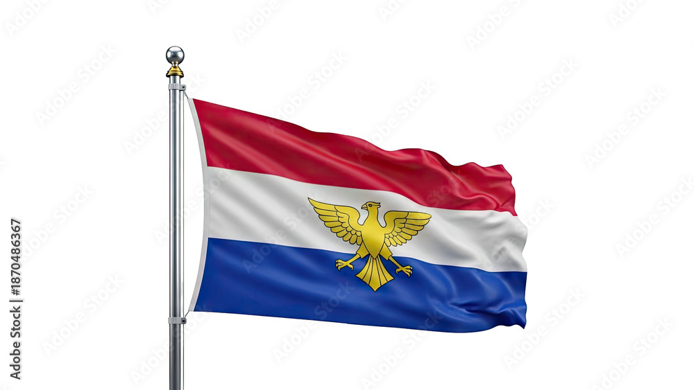 Naklejka premium Flag of the Netherlands on a flagpole