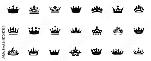 Crown king mega icon set