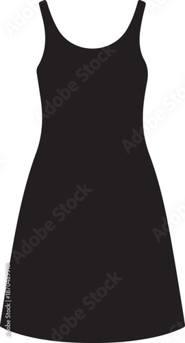 Black sleeveless a line dress with scoop neck