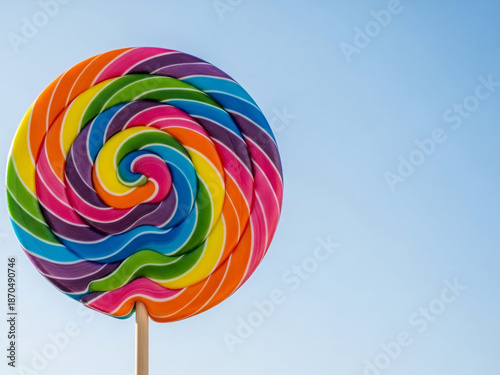 Sucette géante arc-en-ciel en spirale