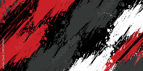 Gaming esport background striking stripes electric banner vector illustration design red black grunge brush wing comic pattern modern abstract concept livery stripes decal paint splash splatter.eps 10