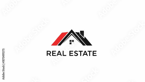Modern Real Estate Logo Design with House Icon.