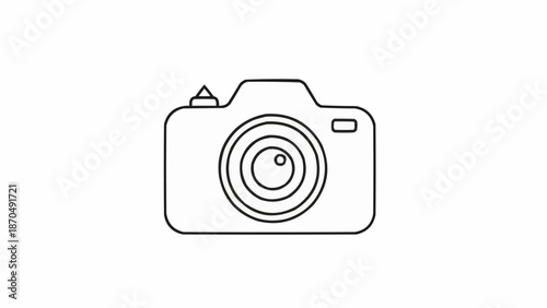 Modern digital camera outline icon simple design.