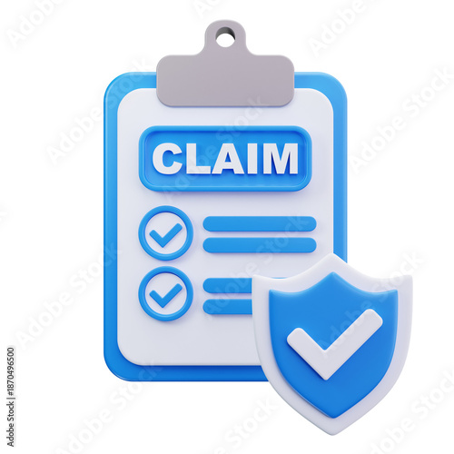 3D Insurance Claim Document Protection Icon